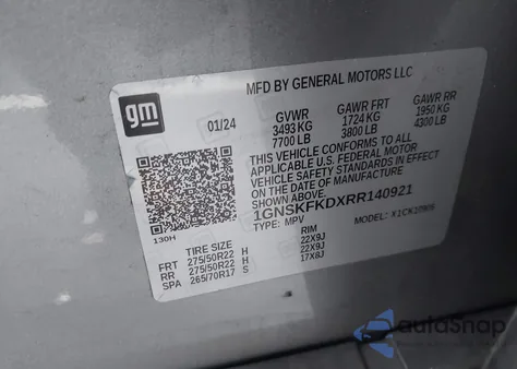 2024 Chevrolet Suburban 4Wd Premier from USA, damaged, VIN 1GNSKFKDXRR140921